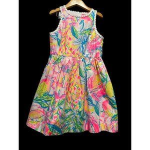 Lilly Pulitzer Girls' Mini Tori Dress Fiesta Bamba Size 10 Pockets Vibrant Party